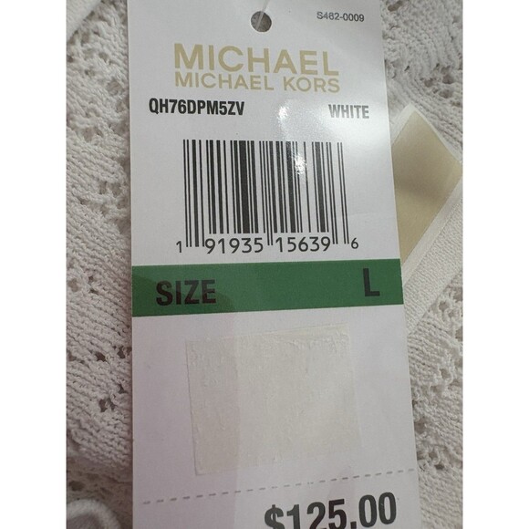 Michael Kors NWTWomen Large White Beach Cover Up Dress Eyelet Lace Open Shoulder - Picture 5 of 13